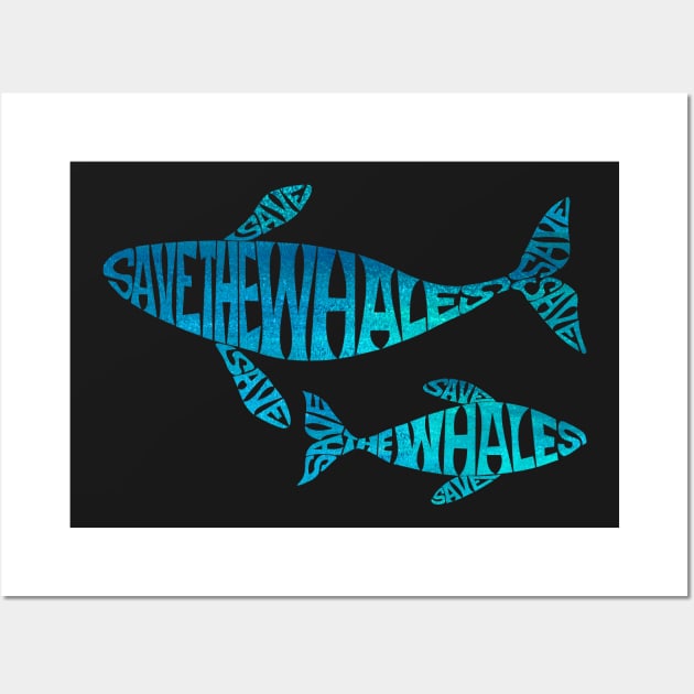 Save the Whales Aqua Wall Art by JetAylor